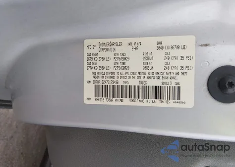 2007 Dodge Ram 1500 Slt z USA, uszkodzony, nr VIN 1D7HA18247S179496